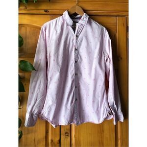 Robert Graham Mens Striped Tailored Fit Long Sleeve  Shirt SZ L